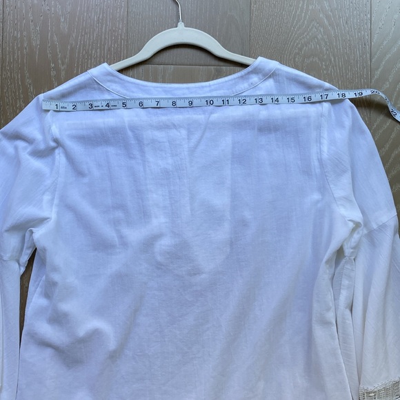 Trina Turk Women's Gossip Bell Sleeve Top, white, size fits M/L - Picture 6 of 7